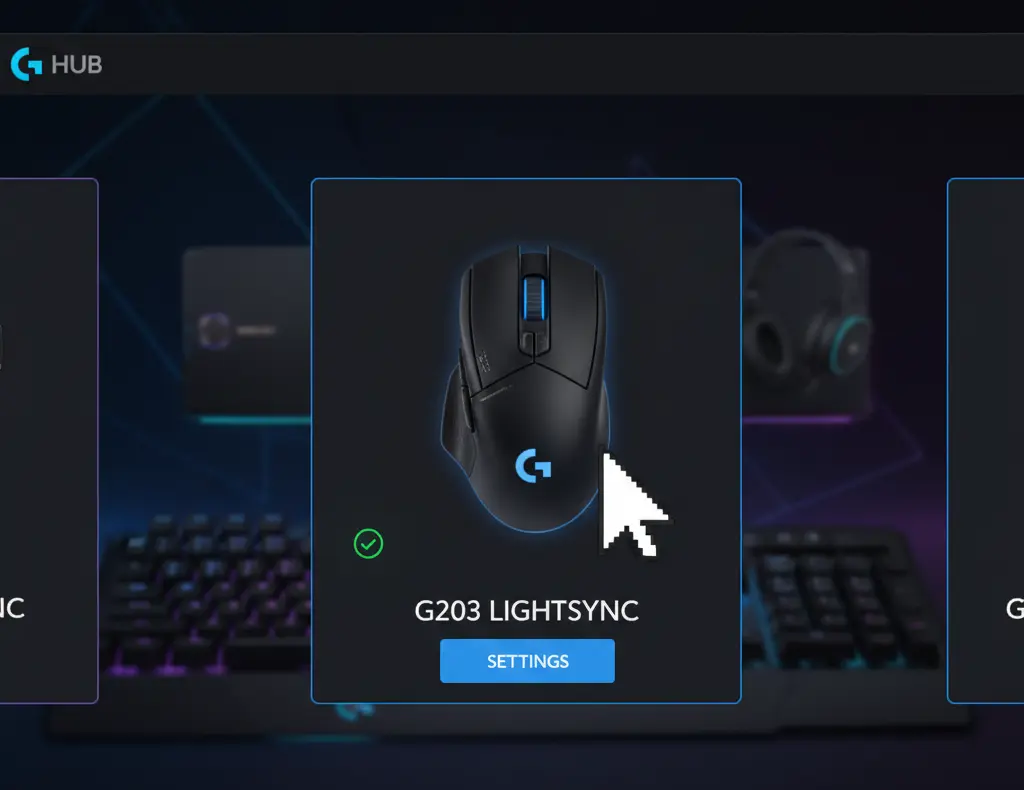 Launch G HUB and Select Your Mouse on Logitech G203