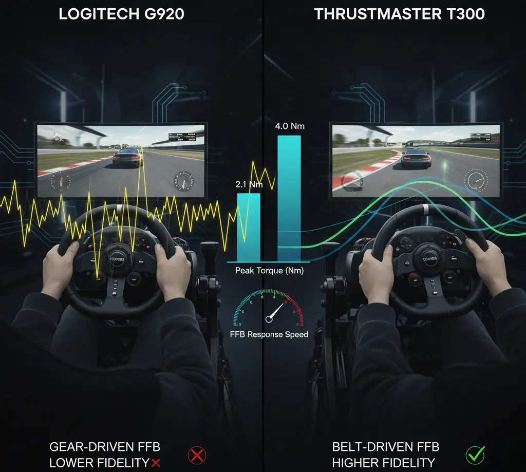 Logitech G920 or Thrustmaster T300