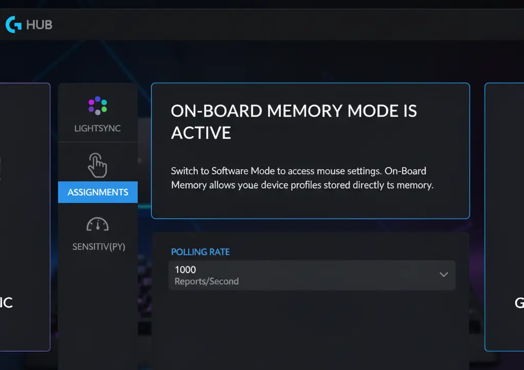 Save to Onboard Memory on Logitech G203