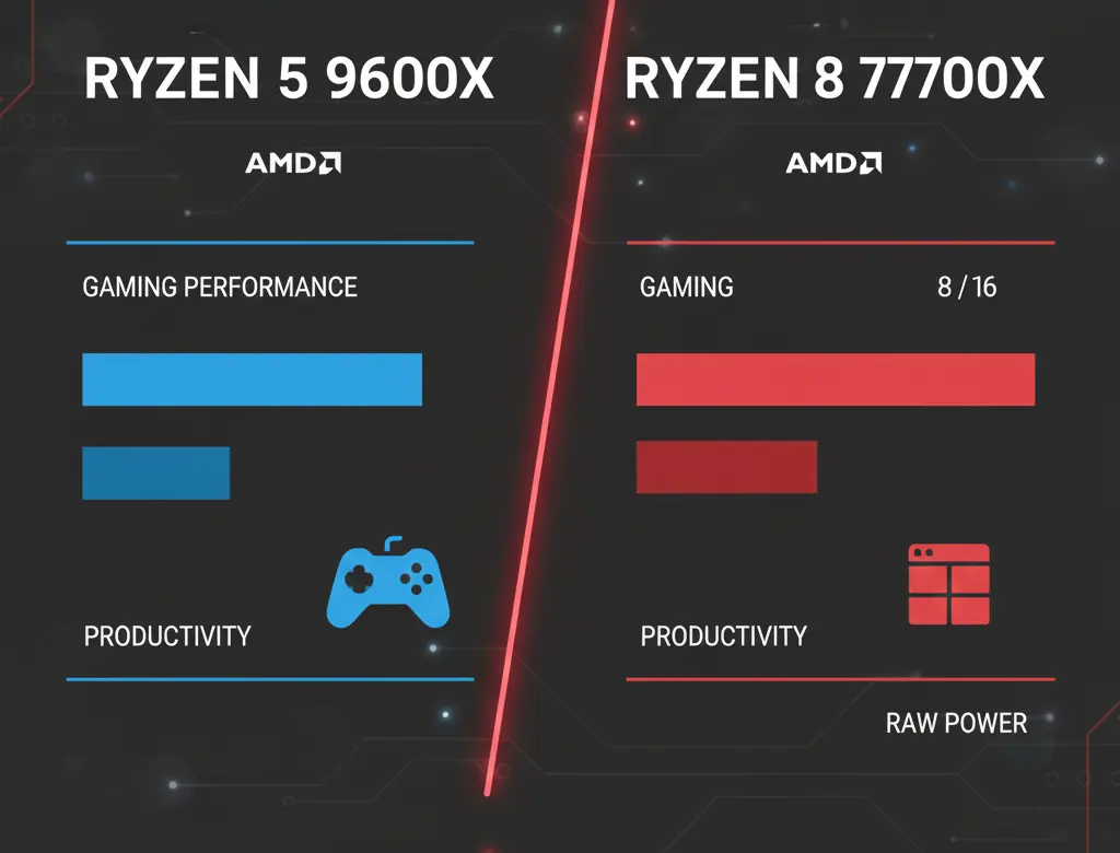 5 9600X vs 7 7700X