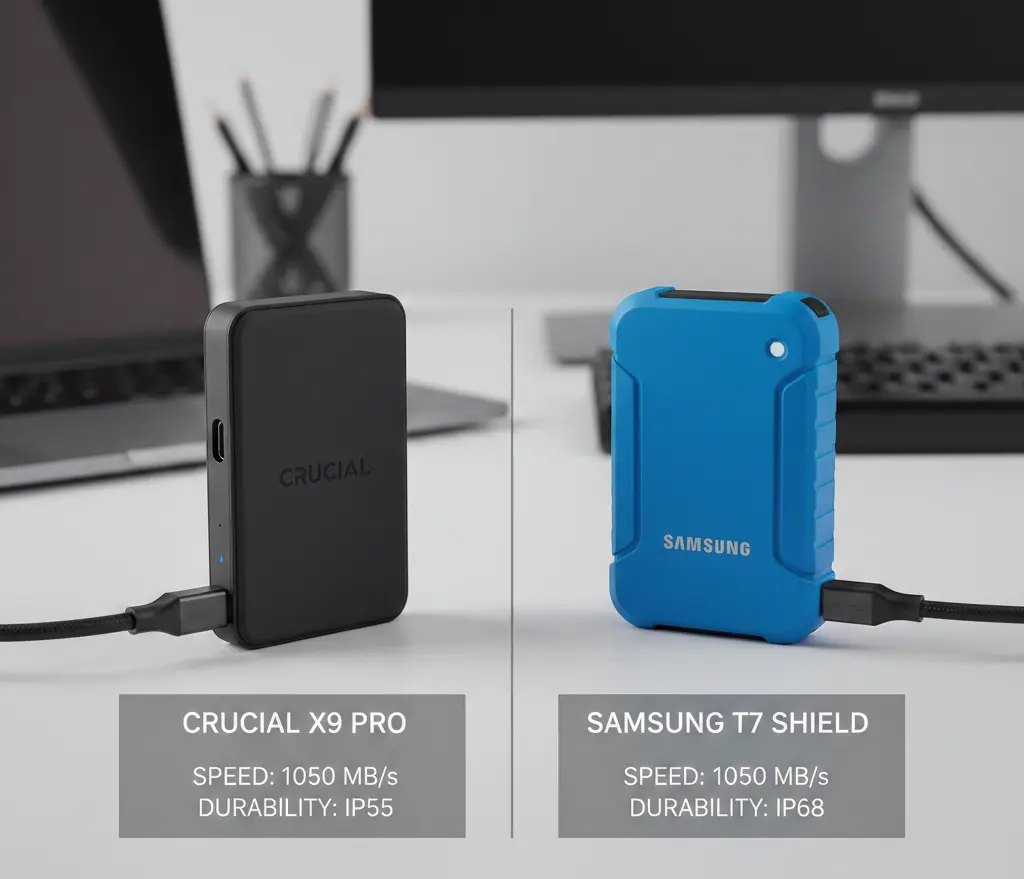 Crucial X9 Pro vs Samsung T7