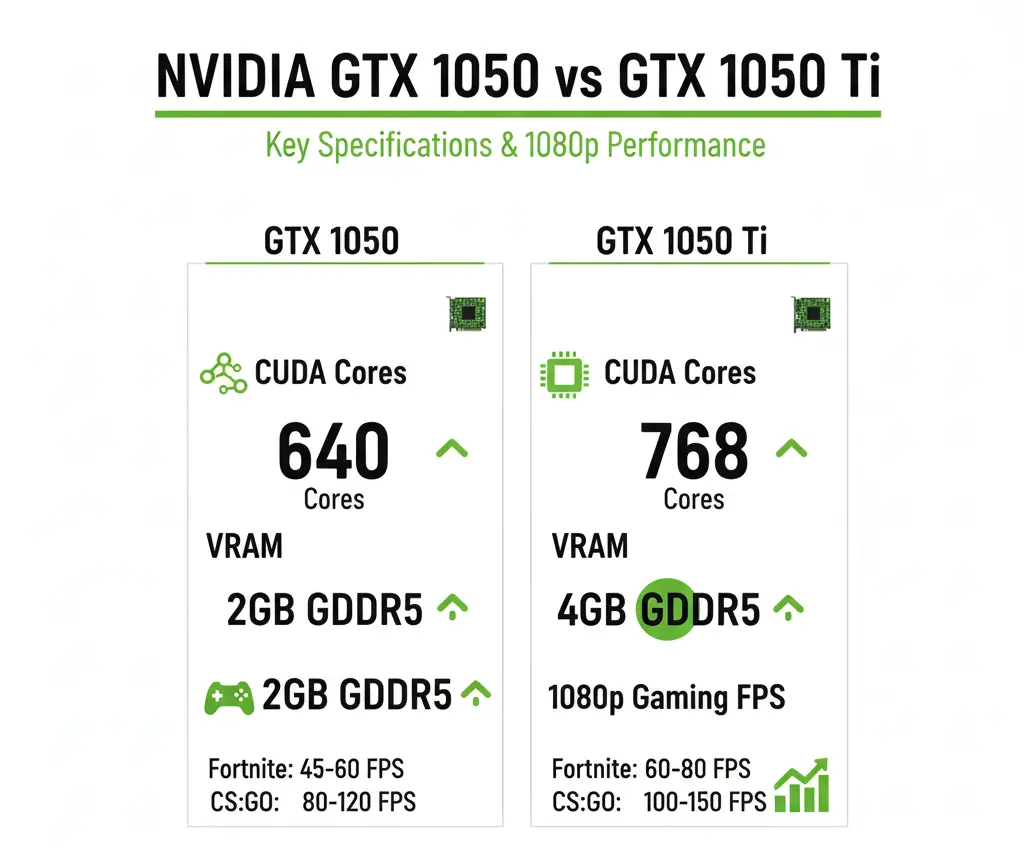 GTX 1050 vs 1050 Ti