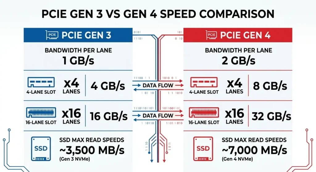 PCIe Gen 3 vs Gen 4 Speeds