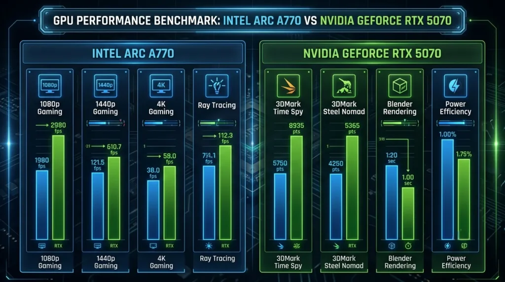 Intel Arc A770 vs RTX 5070