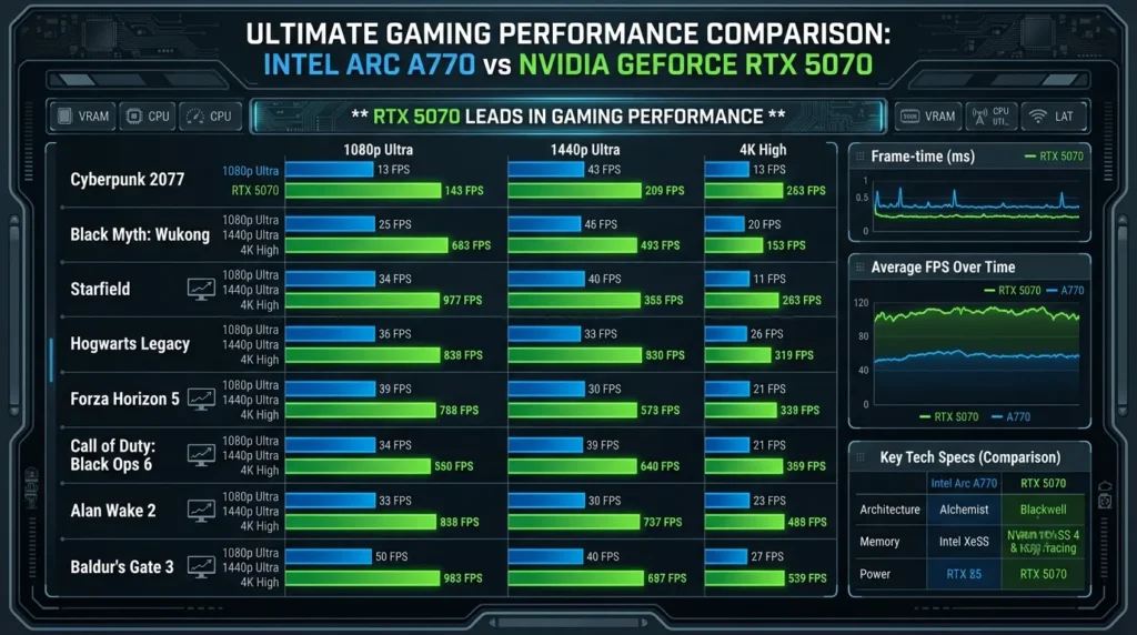RTX 5070 Vs Intel Arc A770