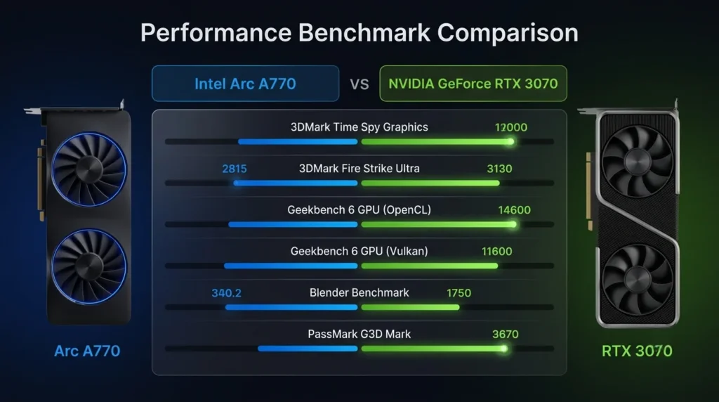 Intel Arc A770 vs RTX 3070